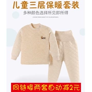 Quần lót trẻ em bằng vải bông nhồi bông ba lớp dày cao eo thiết kế quần bụng phù hợp với quần áo mùa thu quần áo trẻ em bán buôn