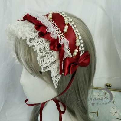 taobao agent Genuine hair accessory, red multicoloured headband, Lolita style, level