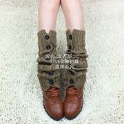 Mùa thu và mùa đông Hàn Quốc vớ len lỏng đặt nút xoắn cọc cọc vớ nữ legging vớ đặt trong giày đặt chân