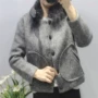 E61 mùa thu 2018 mới của phụ nữ cửa hàng lông mịn cổ áo rag dài tay áo len ngắn - Áo khoác ngắn áo khoác dạ nữ