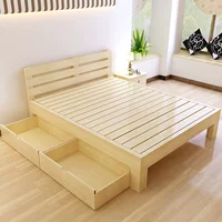 Thông 1 m giường đơn 1.2 giường cũi gỗ rắn giường đôi 2 m đơn giản giường gỗ 1.8 m giường trẻ em giường giá giường tầng sắt