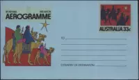 Австралийская почтовая карта JA-YJ2 и почтовая карта также являются марками людей, которые катаются на верблюдах