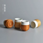 Mu Chuntang không di sản thủ công tre chủ đề khóa sứ cốc sứ lốp xe tre Jingdezhen trà tách sản phẩm tách trà đặt chén tre - Trà sứ