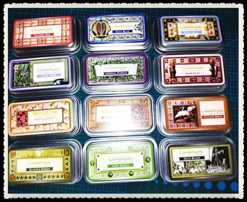 Японская ретро жестяная коробка, быстросохнущая чернильная подушечка, агатовый ящик для хранения, полный комплект