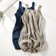 2018 mùa thu của phụ nữ mỏng màu rắn đan sling mỏng giữa chiều dài vest 1042