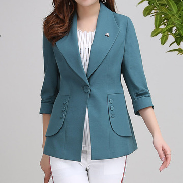 格林菲尔2017春夏季装新款女装短款外套上衣小西服西装修身正品