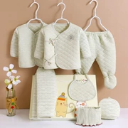 Bộ quần áo cotton cho bé sơ sinh dày hơn 0-3 tháng mùa thu và mùa đông cho bé sơ sinh trăng tròn