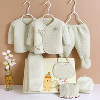 Bộ quần áo cotton cho bé sơ sinh dày hơn 0-3 tháng mùa thu và mùa đông cho bé sơ sinh trăng tròn đồ cho bé sơ sinh