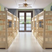 Nam thông bunk bed bunk trẻ em bunk bed giường gỗ rắn giường khu dân cư đồ nội thất kệ sách