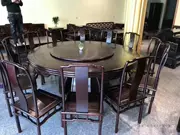 Zambia máu sandal tròn trống bàn tròn bàn tròn gỗ gụ đồ nội thất cổ điển thùy gỗ hồng nhà hàng bàn ăn tròn 2 m - Bộ đồ nội thất