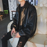 2018 mùa xuân mới ve áo áo khoác da nam Hàn Quốc phiên bản của thanh niên Slim đẹp trai xu hướng da xe gắn máy áo khoác