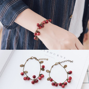 Garnet Vòng Đeo Tay của Phụ Nữ Hàn Quốc Phiên Bản Phụ Kiện Hạt Bracelet Pha Lê Cherry Giả Opal Bangle Bracelet Trang Sức