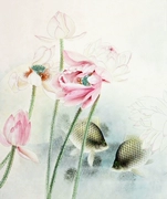 Nổi tiếng cổ thêu nghệ thuật thêu thêu kit tự làm người mới bắt đầu vẽ tranh trang trí thủ công với khâu hoa sen 30 * 35CM