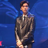 Li Yifeng với quần áo đầu máy quần áo triều nam quần áo da Hàn Quốc phiên bản của tự trồng đẹp trai da lộn áo khoác thanh niên áo khoác áo khoác nỉ nam