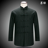 Trung niên và già Tang phù hợp với quần áo nam thu đông len mới, cổ áo vest, trang phục dân tộc, áo khoác dày, ông nội quần sooc