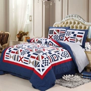 Giặt bông cao cấp theo phong cách châu Âu của Mỹ được giặt và chần bằng khăn trải giường ba mảnh bốn mảnh mùa hè mát mẻ - Trải giường