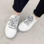 西西 小可 2018 夏 新款 mới phù hợp với màu sắc Harajuku chic hoang dã thấp-top giày giày nhỏ màu trắng để gửi ren phụ nữ giày nữ sneaker