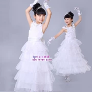 Ngày của trẻ em lau váy cô gái cưới hoa cô gái ăn mặc váy dài công chúa váy mẫu giáo gạc trắng dress gown