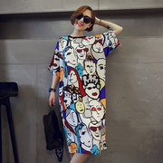 Mùa hè nữ mô hình thoải mái lỏng kích thước lớn một mảnh bông đồ ngủ mùa hè váy Hàn Quốc phụ nữ mang thai ngắn tay nightdress dịch vụ nhà