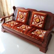 Dày sang trọng duy nhất sofa đệm ba gỗ rắn sofa đệm gỗ gụ băng ghế dự bị đệm đệm có thể tháo rời và có thể giặt đặc biệt cung cấp