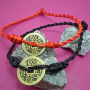 Nam và nữ sinh viên cặp vợ chồng Càn Long Tongbao đồng tiền vòng chân dây đen Đồng tiền đỏ dây đeo tay