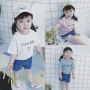 Cô gái mùa hè 2018 mới bé ngắn tay T-Shirt trẻ em mỏng cotton Hàn Quốc phiên bản của nhóm mùa hè giá mua-9.9 nhân dân tệ