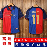 1899-1999 Đồng phục bóng đá retro Barcelona 11 Rivaldo số 6 Harvey jersey - Bóng đá quần áo bóng đá size châu âu	