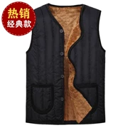 Mùa đông nam trung niên cha cộng với áo vest nhung dày vest nam vest vest cotton ấm áp - Áo thể thao