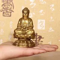 Đồ trang trí bằng đồng nguyên chất tượng phật nhỏ bằng đồng nhỏ Sakyamuni nhà trang trí xe bằng đồng tượng Phật cách trang trí phòng khách nhà vuông