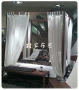Đông Nam Á phong cách Địa Trung Hải Mỹ giường Trung Quốc 幔 bốn cột tán giường 幔 tùy chỉnh sợi, net muỗi net cưới giường rèm
