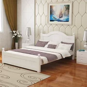 Đơn giản hiện đại 1.8 m giường thông gỗ rắn giường đôi nôi giường trẻ em 1 giường trắng giường người lớn loại giường