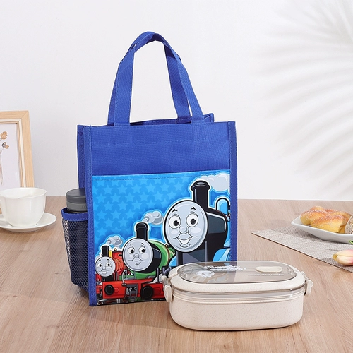 Водонепроницаемая сумка для ланча для школьников, мультяшная детская прямоугольная льняная сумка, сумка для еды