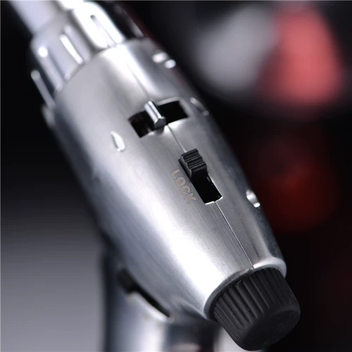 Металлическая надувная сварка, устойчивая к высокотемпературной ветрозащитной сигаре мужская сигарета, более легкая прямая прямая пистолет -газовая точка моксибибибинга