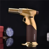 Металлическая надувная сварка, устойчивая к высокотемпературной ветрозащитной сигаре мужская сигарета, более легкая прямая прямая пистолет -газовая точка моксибибибинга