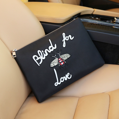 Водонепроницаемая маленькая сумка клатч, сумка с петлей на руку, бумажник, коллекция 2023, ткань оксфорд, с вышивкой