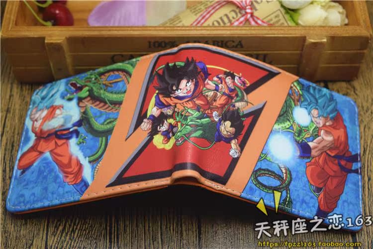 Longzhu NCartoon comic Dragon Ball DRAGONBALL Sun WuKong Saiya people PU student children wallet free shipping