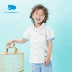 Li Yingfang trẻ em quần áo trẻ em trai áo sơ mi bông tinh khiết ngắn tay thời trang trẻ em giản dị ve áo sơ mi mỏng năm 2020 mùa hè mới - Áo sơ mi