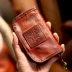 Ami 咔叽 retro thẻ da một túi nam da xe chìa khóa túi lưu trữ túi đa chức năng ví tiền xu - Trường hợp chính Trường hợp chính