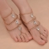 Châu Âu và Hoa Kỳ thời trang chuỗi kim loại đính tua rua và ngón tay vòng chân phụ nữ nhiều lớp thả kim cương trở lại chuỗi