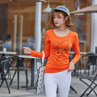 Осенняя футболка, бюстгальтер-топ, в корейском стиле, длинный рукав, круглый воротник, свободный крой