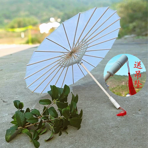 Бесплатная доставка дуэт Sanman Pure White Umbrella может нарисовать зонтик танца, шелковая ткань, классический зонтик для взрослого танца зонтик