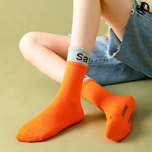 Tide, спортивные носки для школьников, гольфы для влюбленных, популярно в интернете, в корейском стиле, средней длины