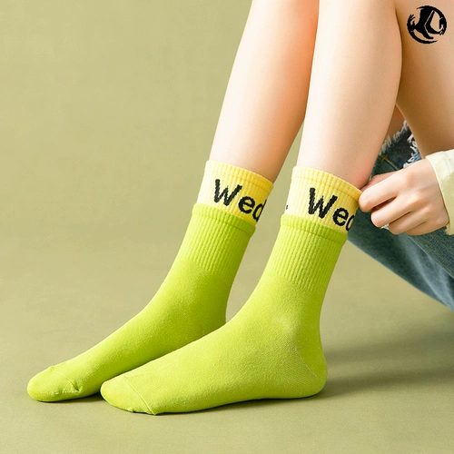 Tide, спортивные носки для школьников, гольфы для влюбленных, популярно в интернете, в корейском стиле, средней длины