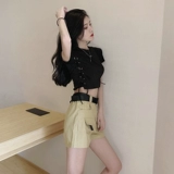 Ретро штаны, шорты в стиле хип-хоп, комплект, свободный крой