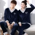 Mới mùa thu và mùa đông san hô lông cừu vài bộ đồ ngủ nữ dày dễ thương đơn giản phiên bản Hàn Quốc của bộ đồ mùa đông cổ chữ flannel áo thể thao nữ Cặp đôi