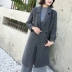 Phụ nữ mới của đôi phải đối mặt với lông trong phần dài len len xương cá mô hình hai mặt cashmere handmade đầu gối coat coat áo khoác bomber nữ Áo len lót đôi