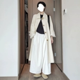 Осенний белый плащ, куртка, длинное японское пальто для отдыха, коллекция 2023, подходит для подростков, средней длины