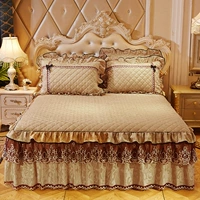 ren châu Âu giường bông váy bedspread đơn nhung dày ấm áp mùa đông Simmons đơn hoặc kép giường bìa trượt - Váy Petti váy giường đẹp	