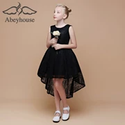 Công chúa trẻ em ăn mặc váy tây màu đen én ăn tối trang phục cô gái chơi violin cô bé phù hợp với sàn catwalk - Váy trẻ em