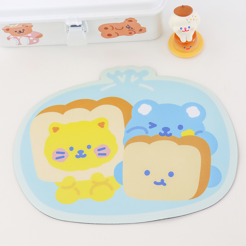 Bread Bearlovely Cartoon originality Mouse pad Girlish heart student desktop Table mat heat insulation Coaster trumpet Cushion Mouse Cushions